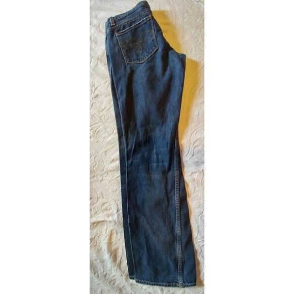 Ralph Lauren womens jeans 29 dark wash distressed waist apx 20" inseam 32.5 - Picture 9 of 9